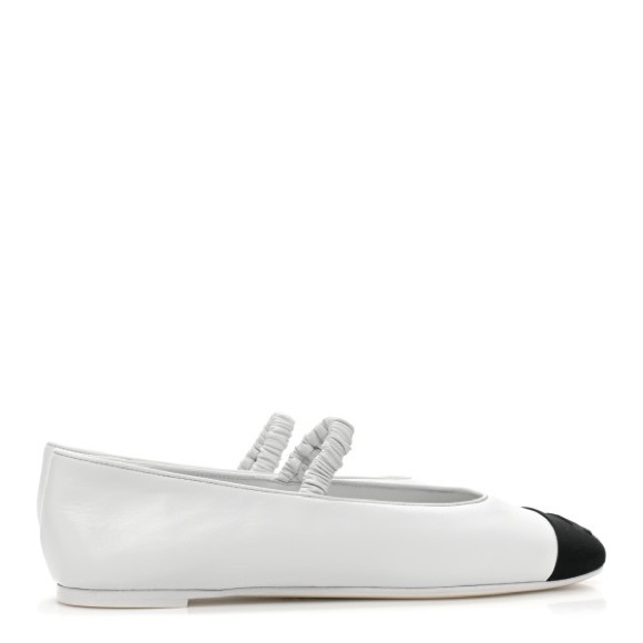 Chanel Cruise 2024 Lambskin Grosgrain Cap Toe Ballerina Flats w/ Leg Warmers 39 - Picture 10 of 15